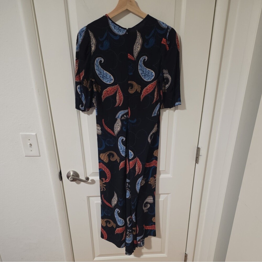 See by Chloe Paisley Print Midi Dress 36 V Neck Short Sleeves S - Picture 4 of 4